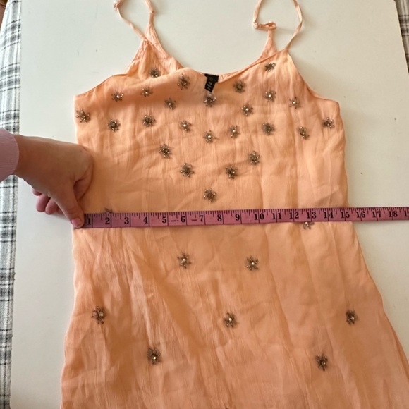 RAGA Orange Stargazing Embellished Beaded Pearl Jeweled Scalloped Hem Dress XS - Picture 12 of 16